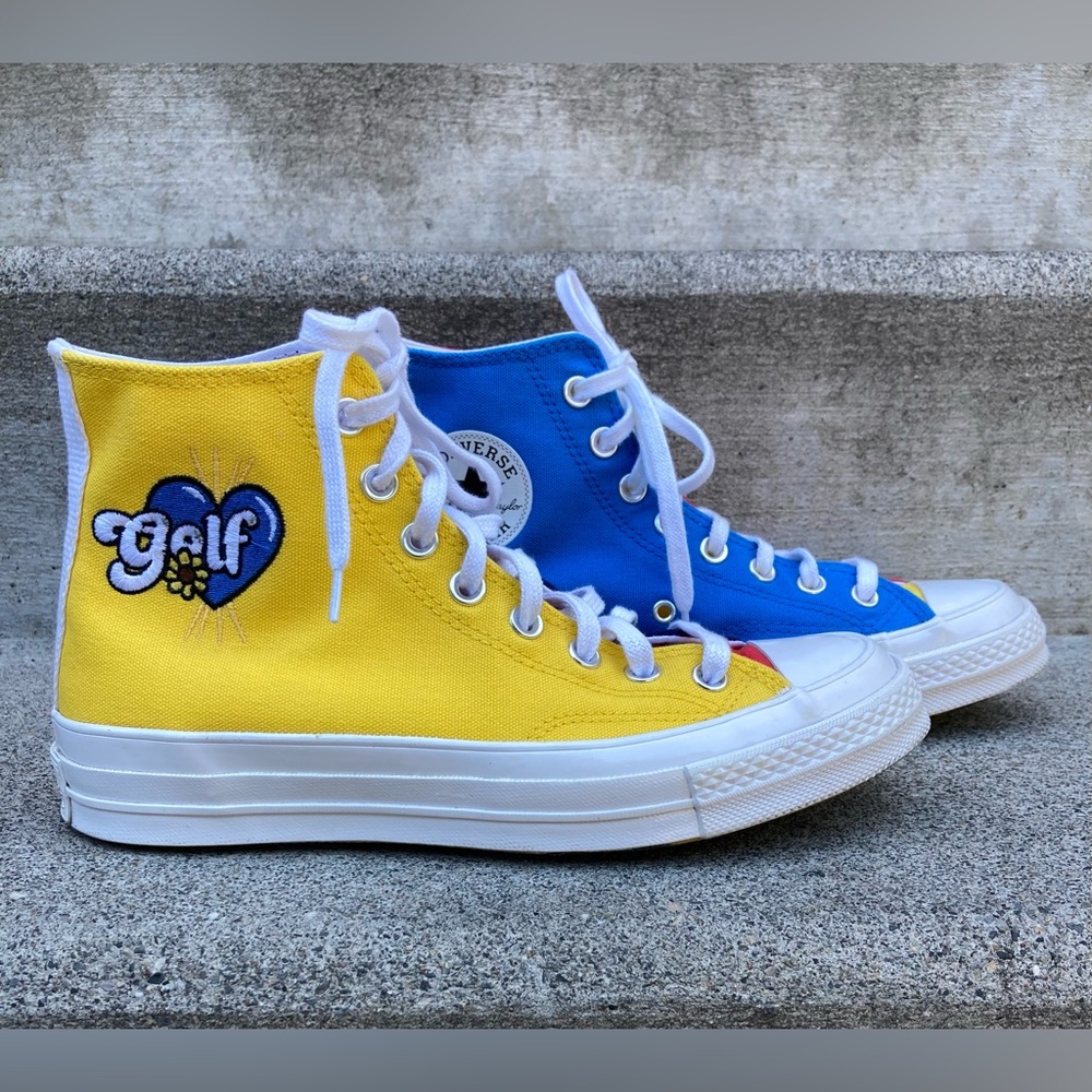 Golf Wang x Chuck 70 High Tri-Panel Blue Yellow Converse!